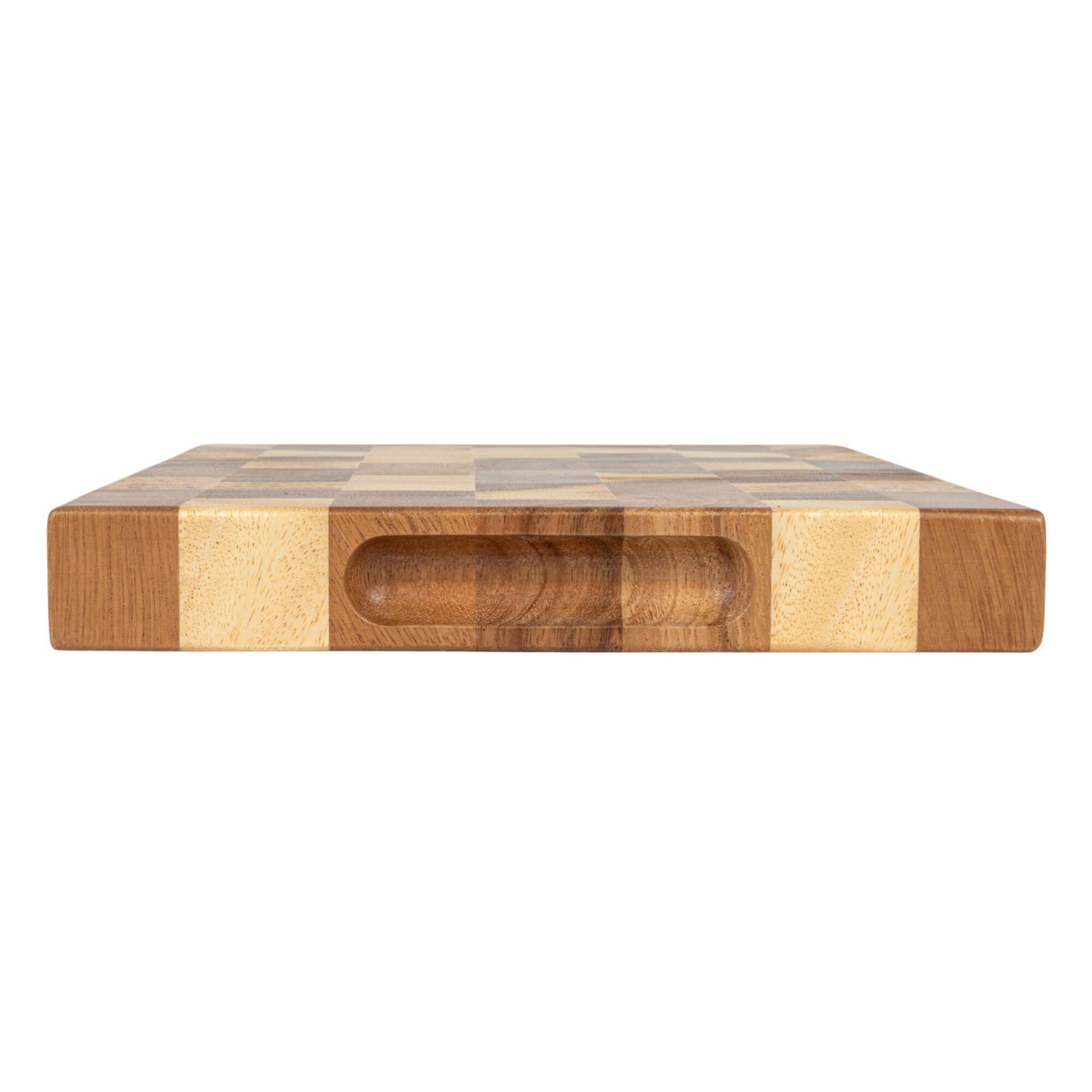 Hello Honey® 14" Natural Suar Wood End Grain Rectangle Cheese & Cutting Board